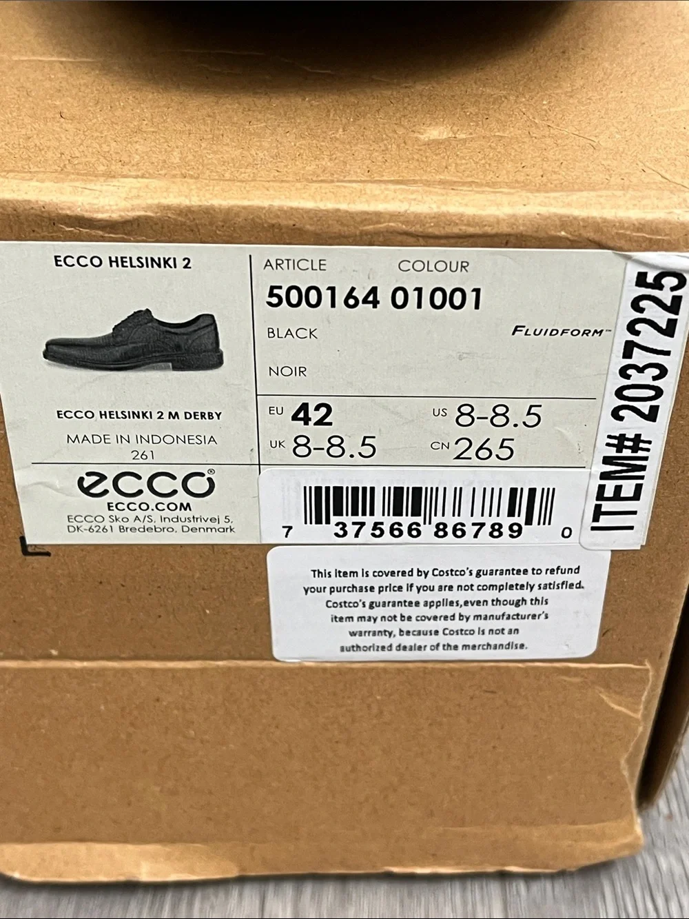Ecco Helsinki 2 Derby men’s dress shoes black leather EU 42 US size 8-8.5